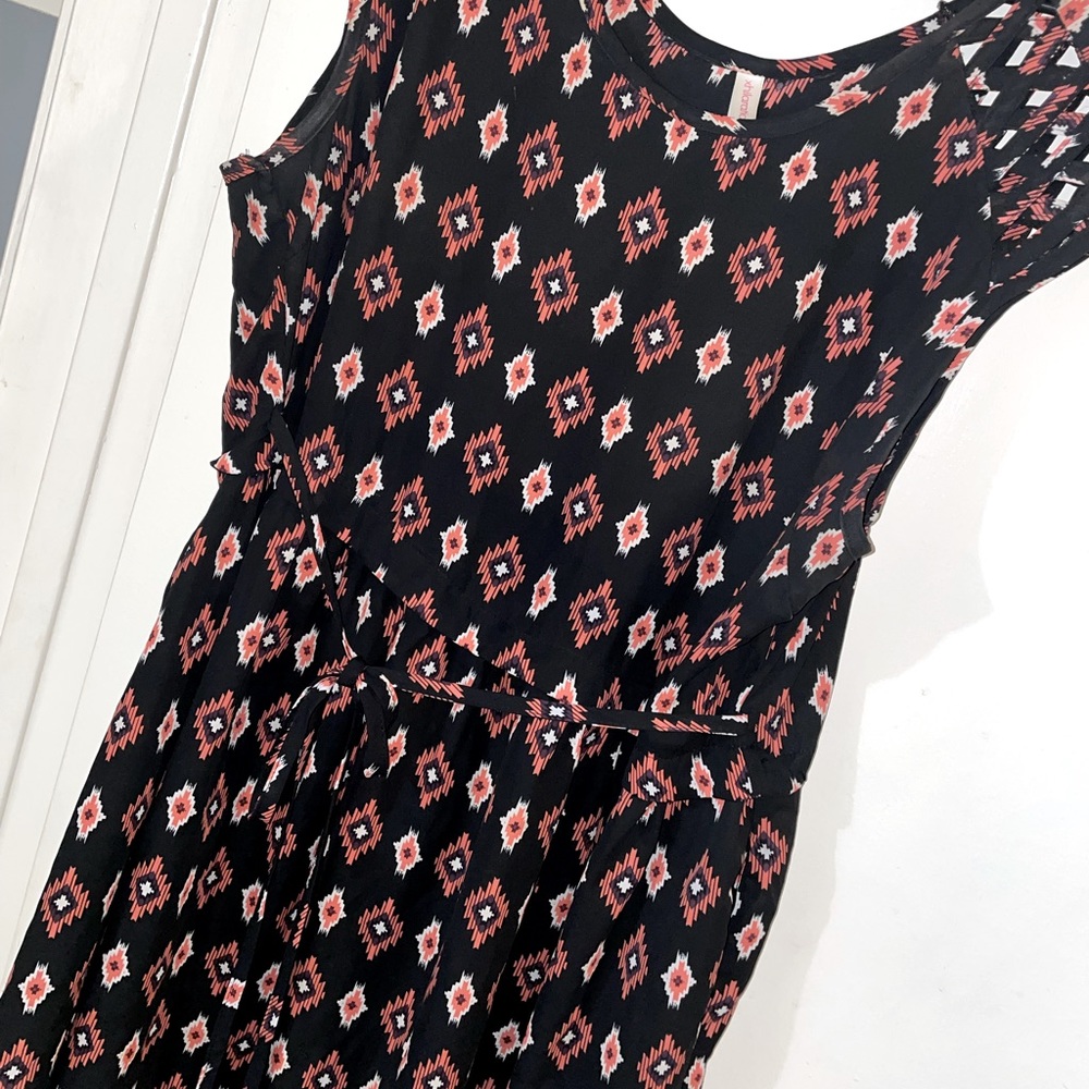 Black/ Orange multi dress, Size XXL